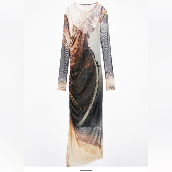 Zara Dresses Zara Print Dress With Tulle Poshmark